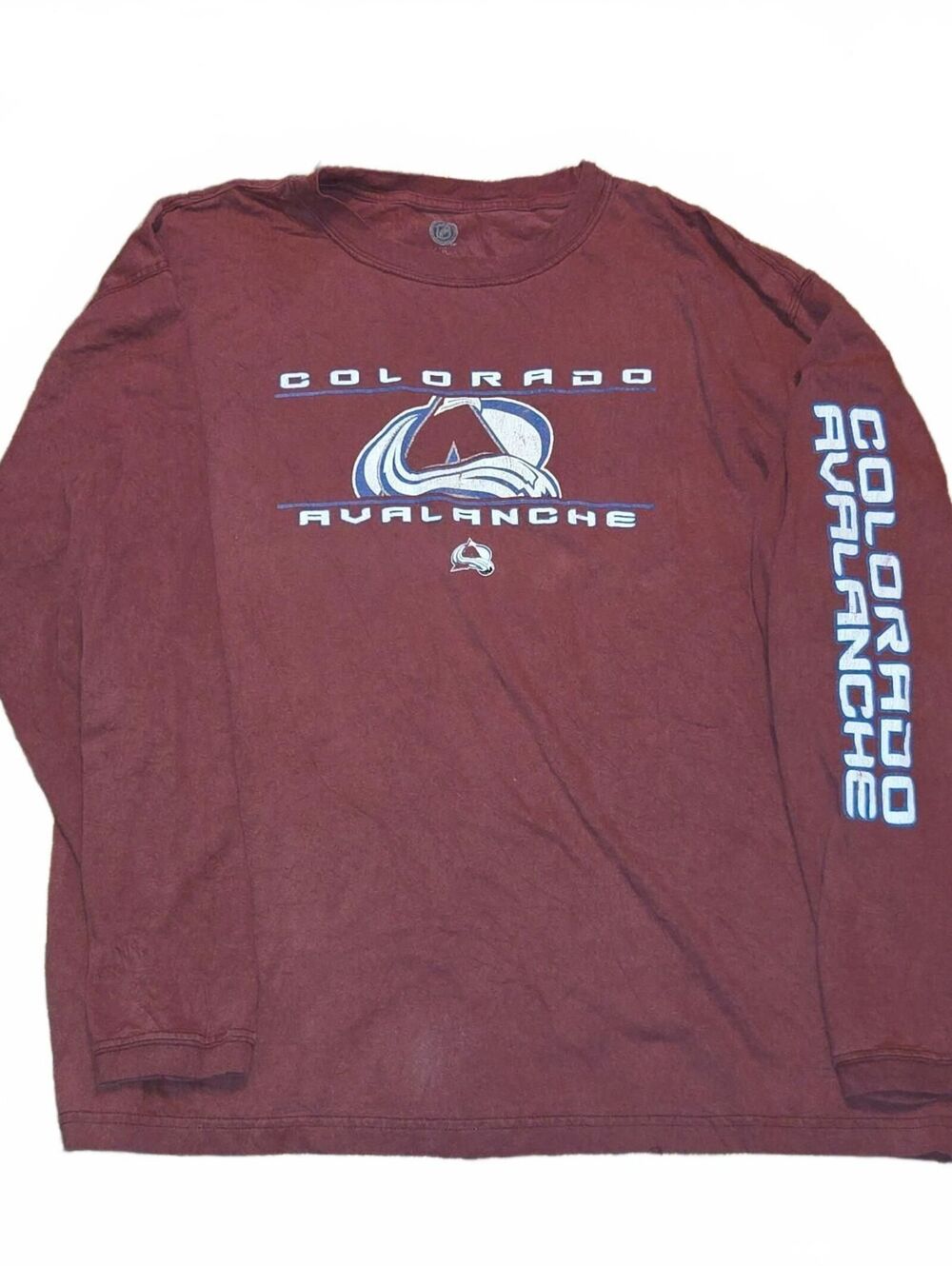 Colorado Avalanche Long Sleeve Shirt Men's XL Faded Sleeve Hit hockey NHL